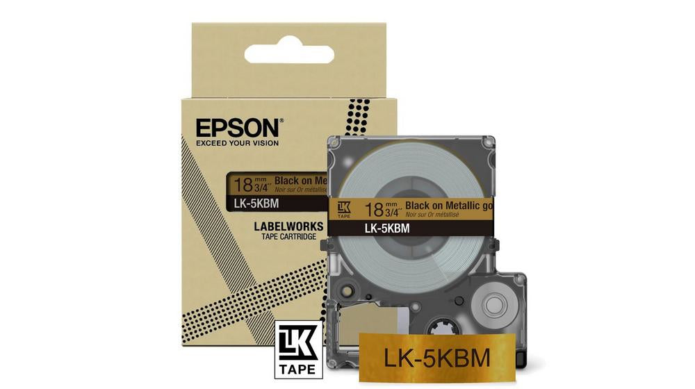 EPSON Metallic Tape Gold/Black 18mm 9m LK-5KBM