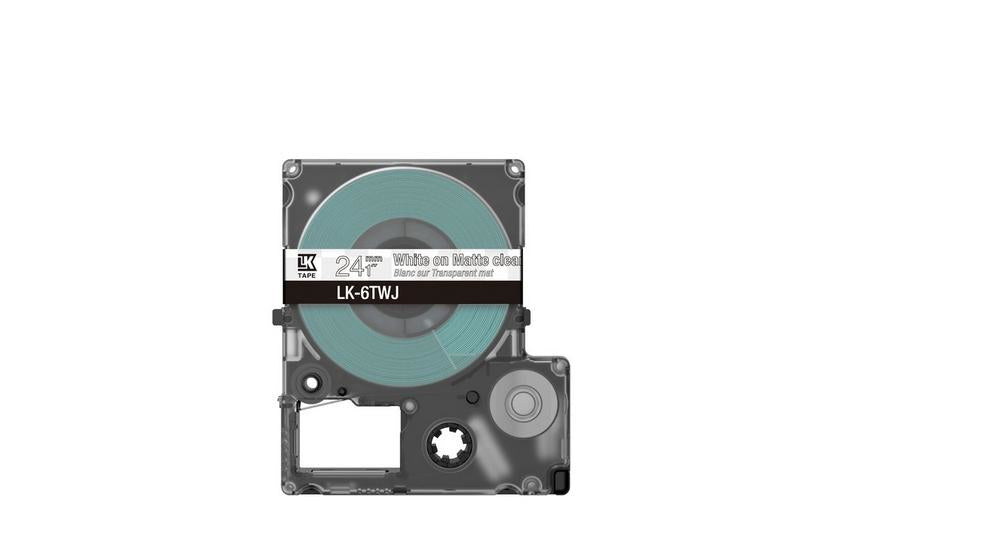 EPSON Matte Tape Clear/White 24mm 8m LK-6TWJ