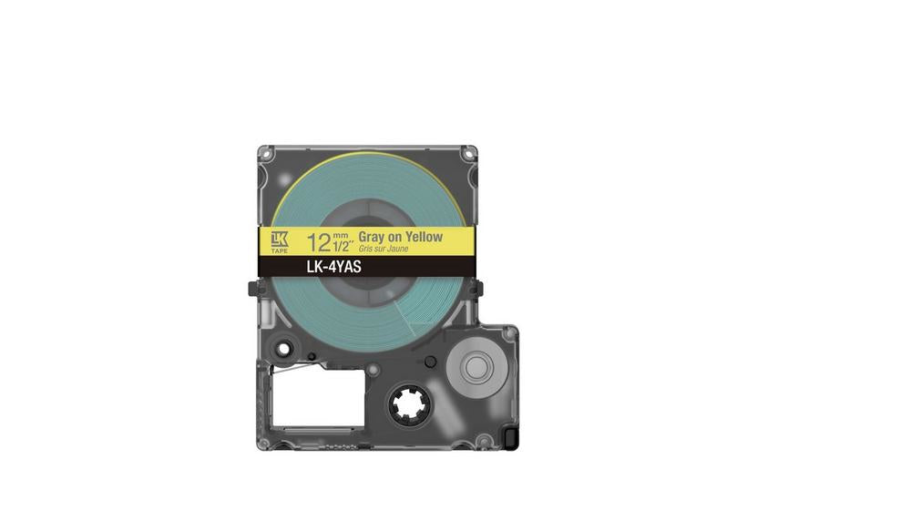 EPSON Colour Tape Yellow/Grey 12mm 8m LK-4YAS