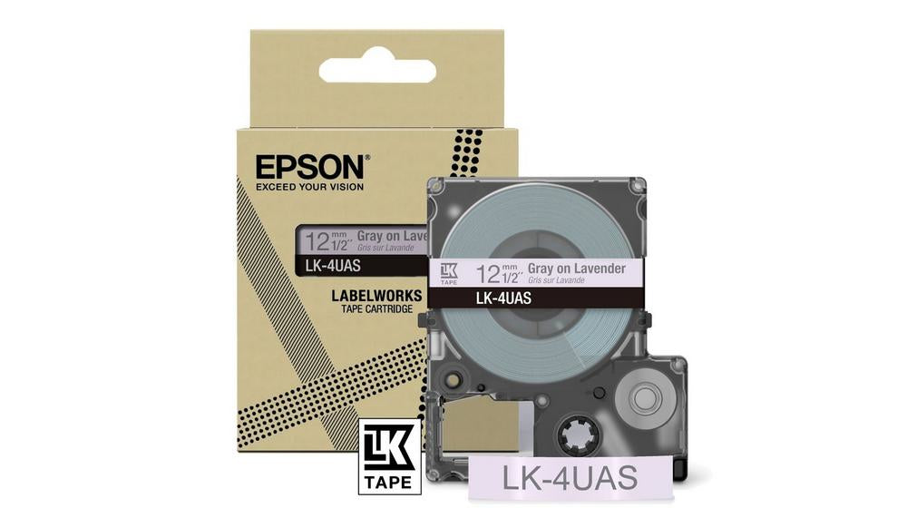 EPSON Colour Tape Lavender/Grey 12mm 8m LK-4UAS