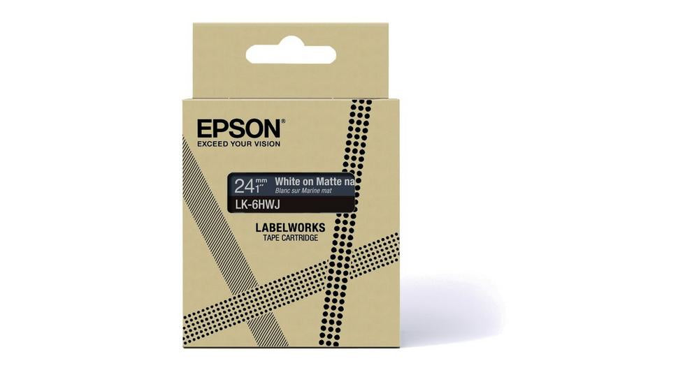 EPSON Matte Tape Navy/White 24mm 8m LK-6HWJ