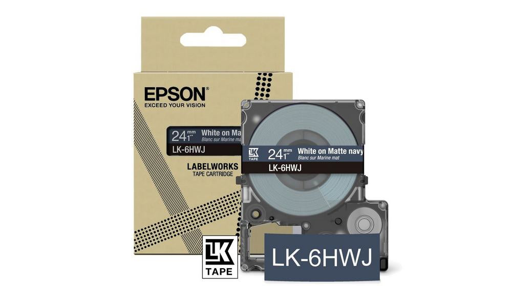 EPSON Matte Tape Navy/White 24mm 8m LK-6HWJ