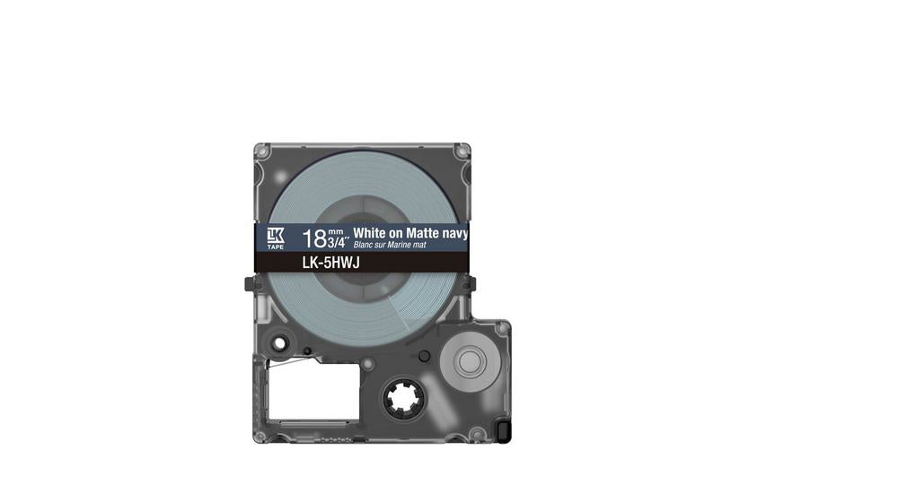 EPSON Matte Tape Navy/White 18mm 8m LK-5HWJ