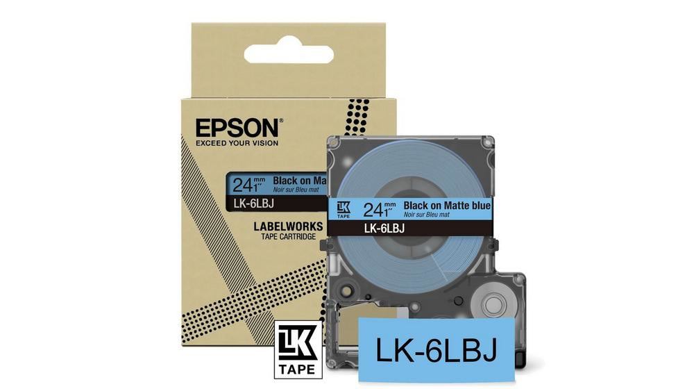 EPSON Matte Tape Blue/Black 24mm 8m LK-6LBJ