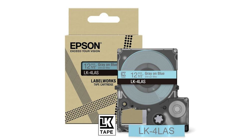 EPSON Colour Tape Blue/Grey 12mm 8m LK-4LAS