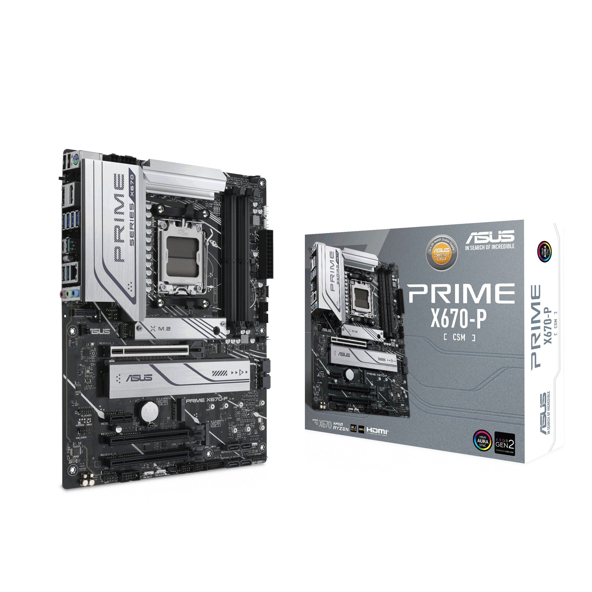 ASUS PRIME X670-P-CSM AM5 4xDIMM DDR5 USB 3.2 GEN 2X2 AURA 3xSATA 3xM.2 1xHDMI 1xDP MB