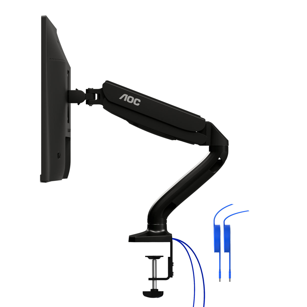 AOC AS110DX Single Monitor Arm with USB Hub