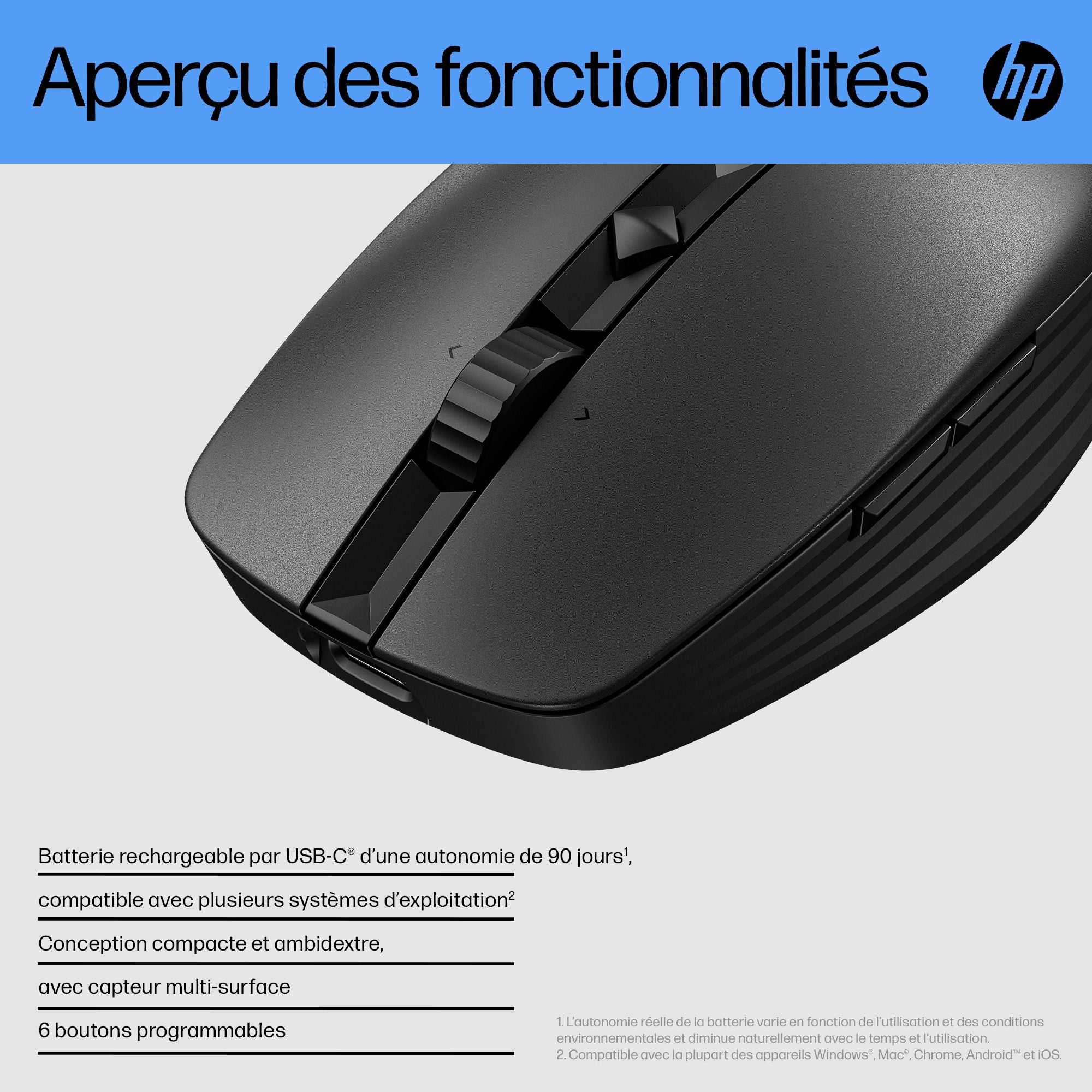 HP 710 RECHBL Silent SLV Bluetooth Mouse