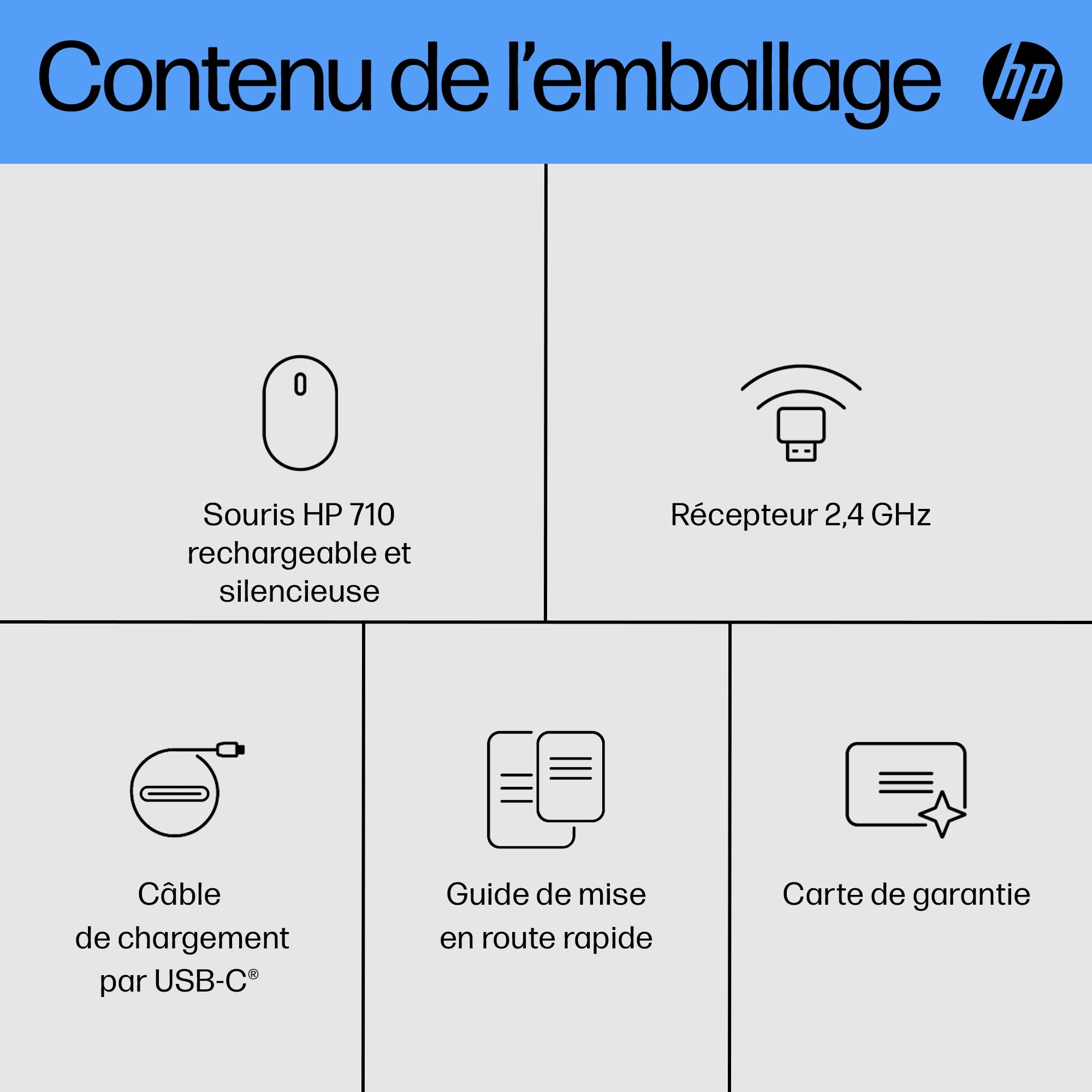 HP 710 RECHBL Silent SLV Bluetooth Mouse