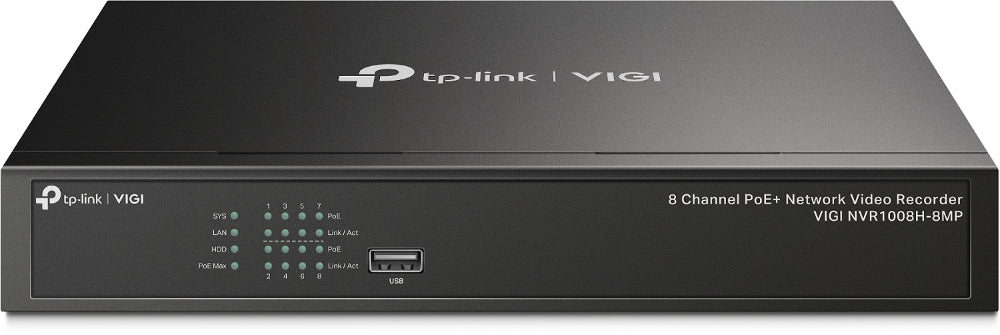 TP-LINK VIGI NVR1008H-8MP 8 Channel PoE Network Video Recorder