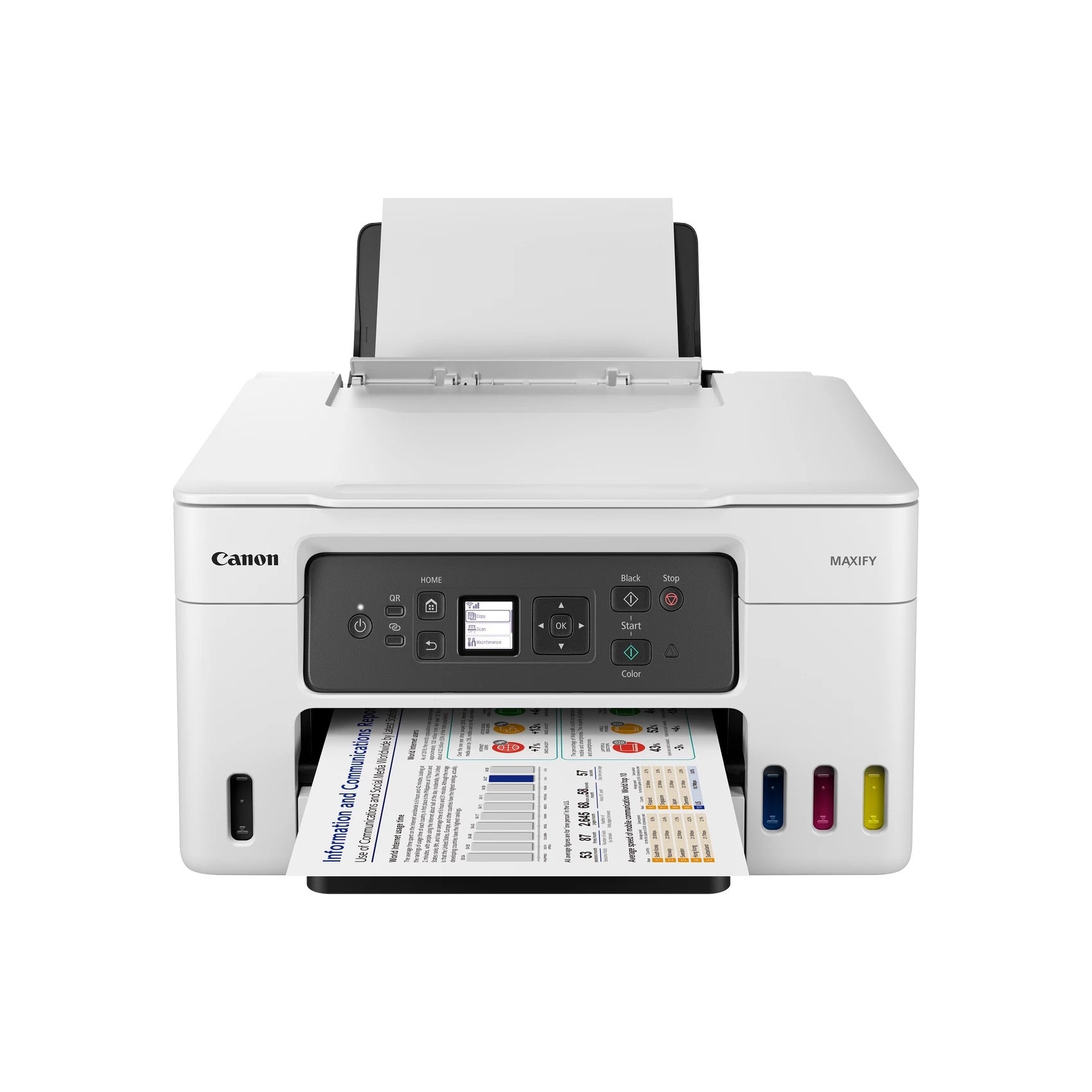 CANON MAXIFY GX3050 MFP colour ink-jet refillable A4 18 ipm print 350 sheets USB 2.0 Wi-Fi