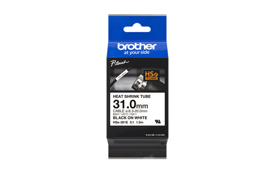 31.0MM BLACK ON WHITE HEAT SHRINK TAPE