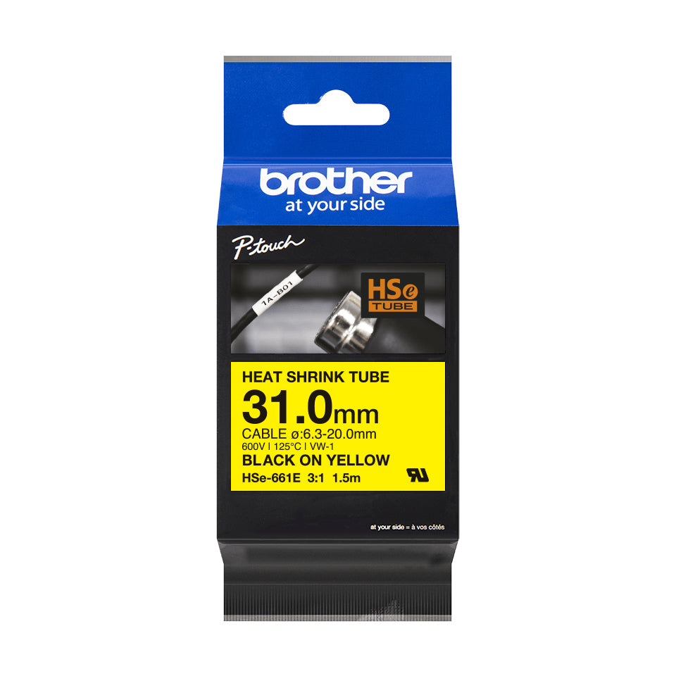 31.0MM BLACK ON YELLOW HEAT SHRINK TAPE