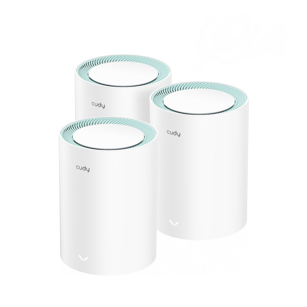 Cudy M1300 3-PACK systeme Wi-Fi maillé Bi-bande (2,4 GHz / 5 GHz) Wi-Fi 5 (802.11ac) Blanc 2 Interne