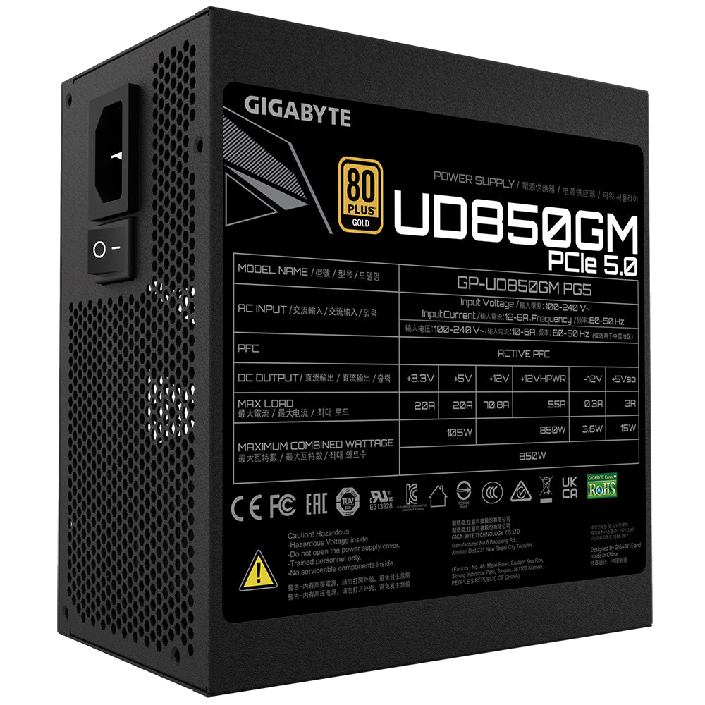 GIGABYTE UD850GM PG5 V2 unité d'alimentation d'énergie 850 W 20+4 pin ATX Noir