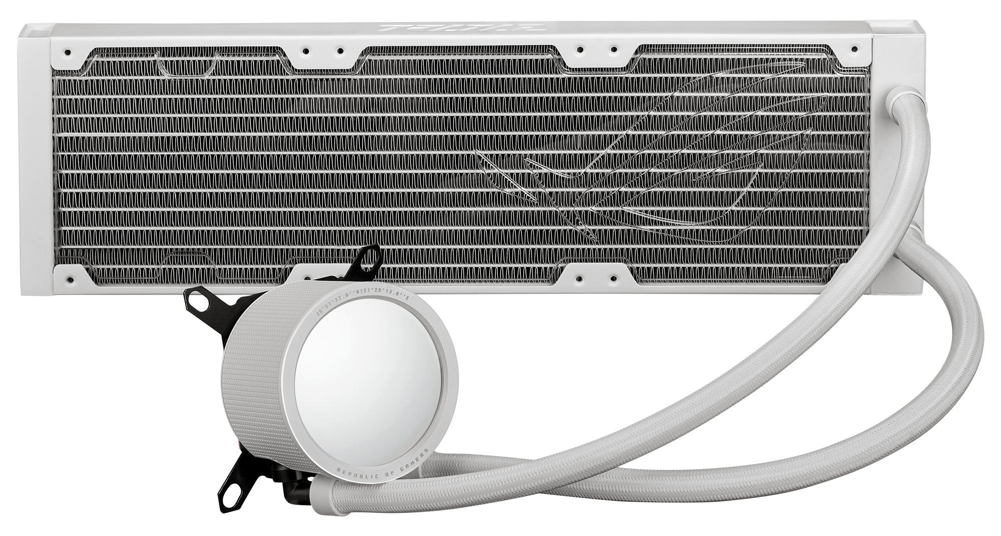 ASUS ROG RYUO III 360 ARGB white edition all-in-one CPU liquid cooler with Asetek 8th gen pump solution and Anime Matrix LED Display