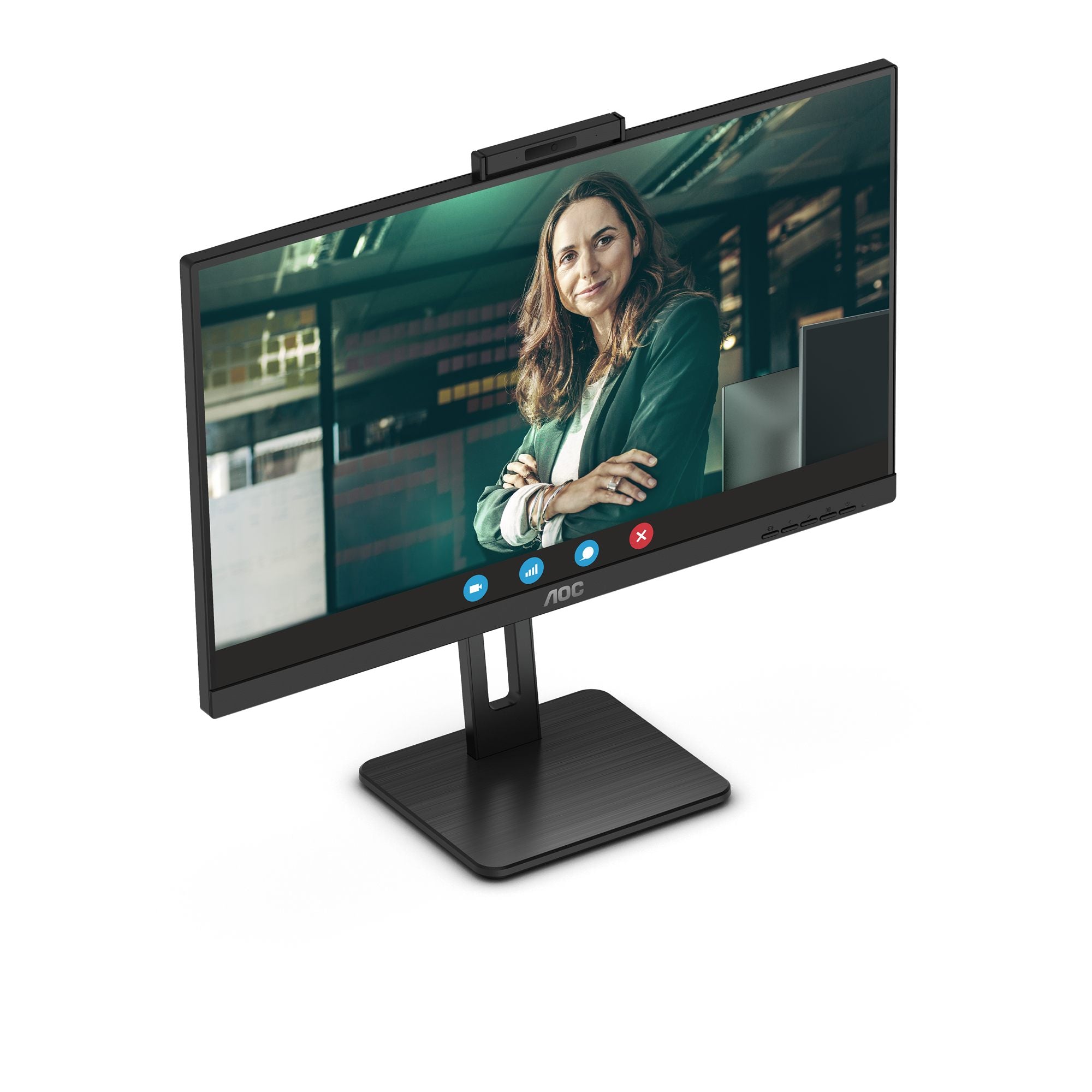 AOC 24P3QW Ecran 24"  1920 x 1080 Full HD (1080p) @ 75 Hz - IPS - 300 cd/m² - 1000:1 - 4 ms - 2xHDMI, DisplayPort - HP - WEBCAM