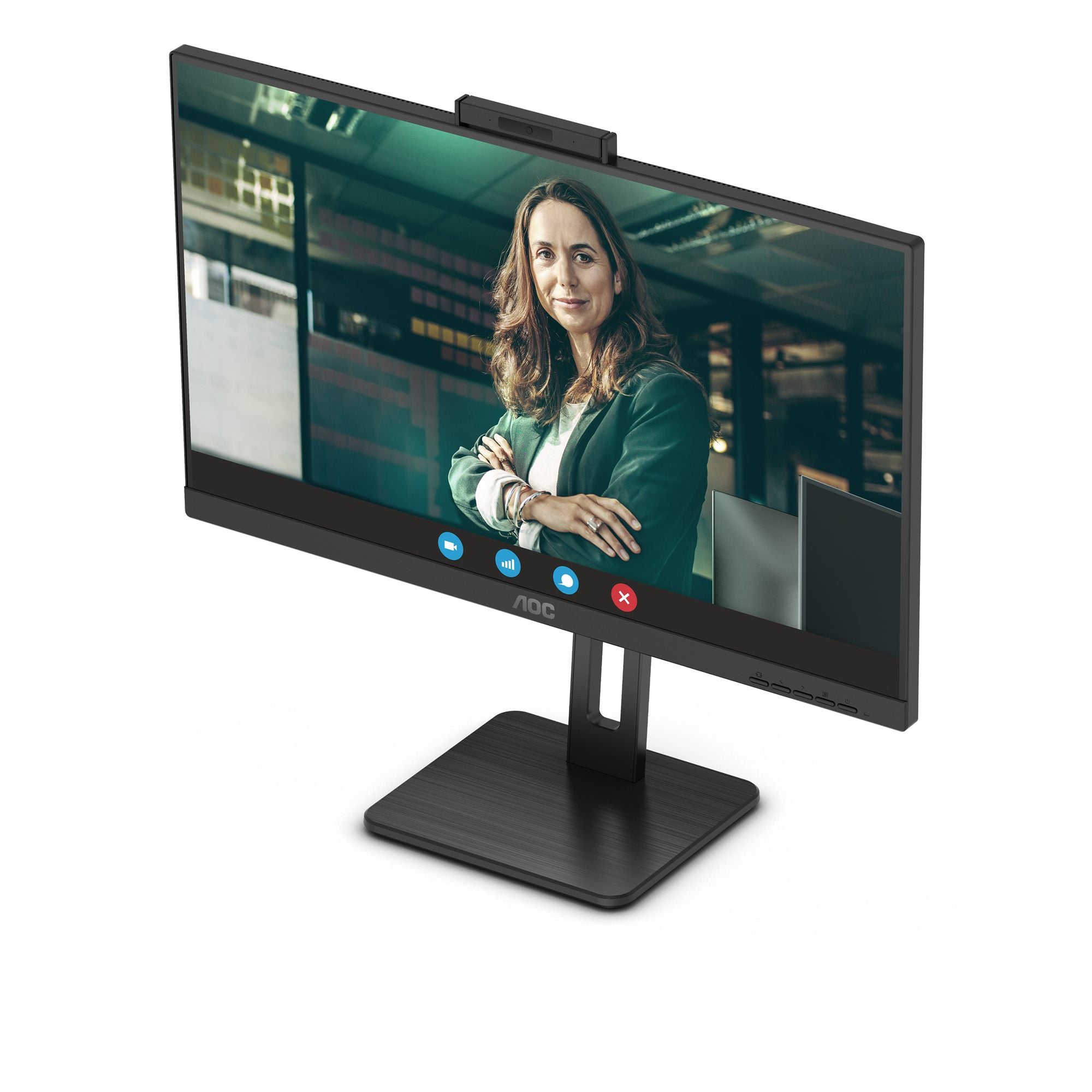 AOC 24P3QW Ecran 24"  1920 x 1080 Full HD (1080p) @ 75 Hz - IPS - 300 cd/m² - 1000:1 - 4 ms - 2xHDMI, DisplayPort - HP - WEBCAM