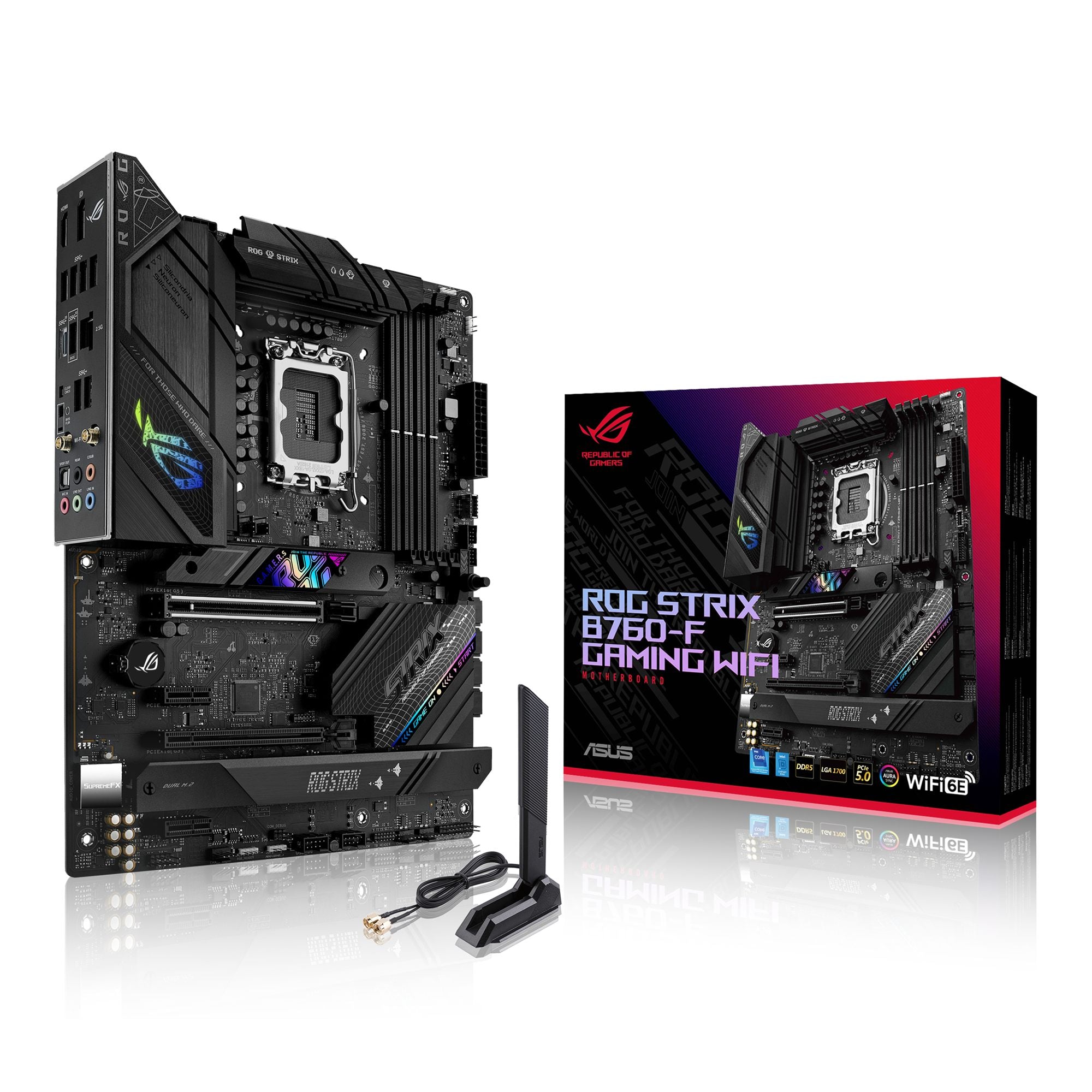 ASUS ROG STRIX B760-F GAMING WIFI LGA 1700 4xDDR5 ATX 4xSATA MB 1xHDMI 2.1 1xDP 1.4 3xM.2