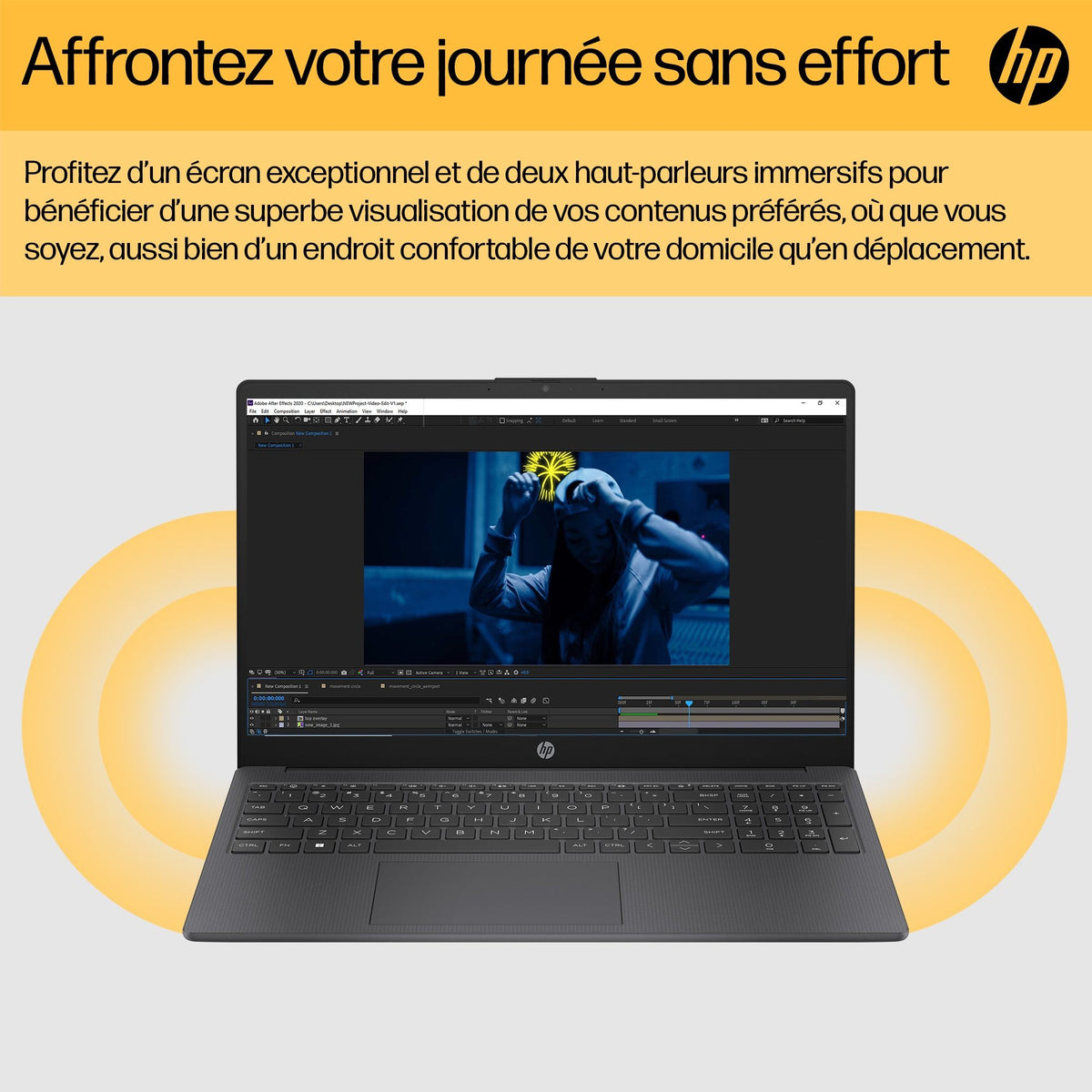 HP Laptop 15-fc0151nf AMD Ryzen 5 7520U 15.6p FHD 16Go 5500 LPDDR5 on-board 512Go PCIe Value W11H WARR 1/1/0 EURO