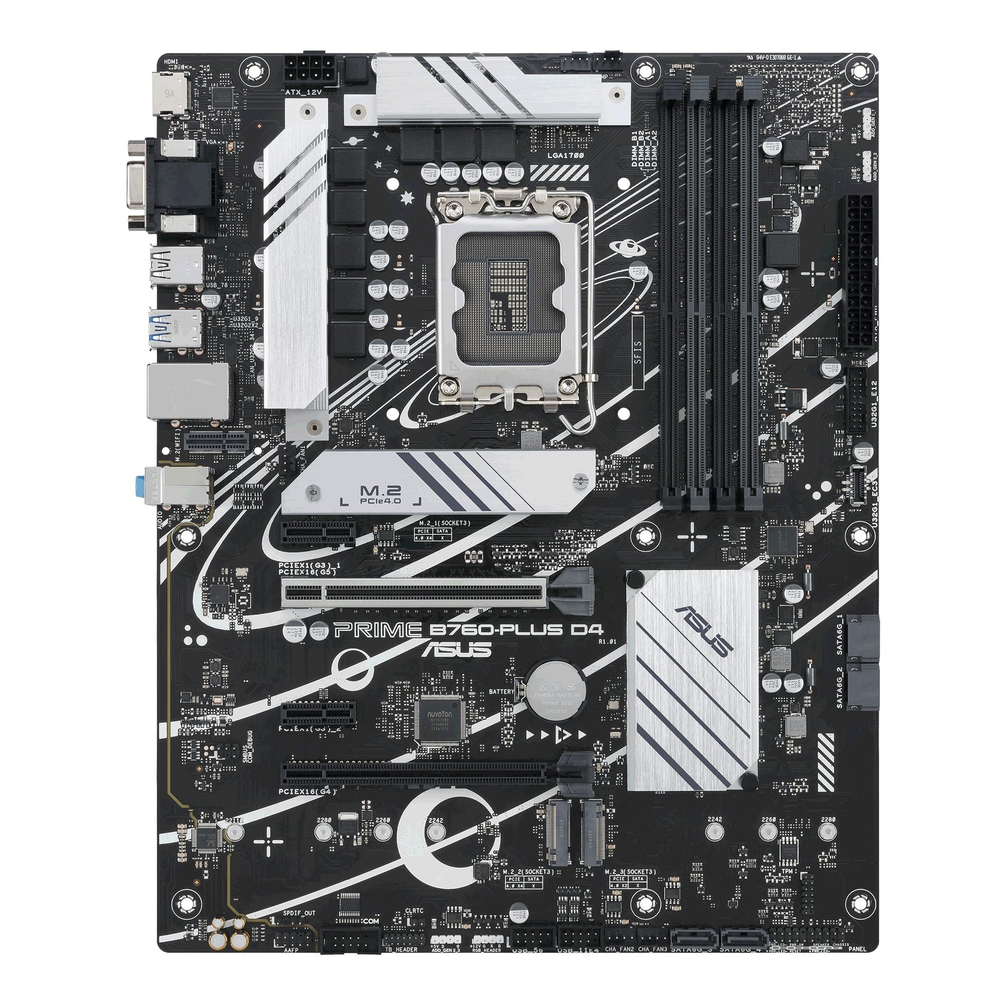 ASUS PRIME B760-PLUS D4 LGA 1700 4DDR4 ATX 4xSATA MB 1xHDMI 2.1 1xDP 1.4 1xD-Sub 3xM.2