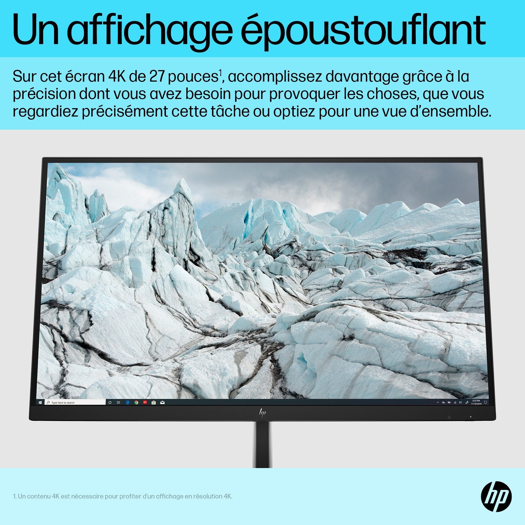 HP Écran 4K E27k G5 27p 4K UHD 3840x2160 HDMI USB-C DisplayPort