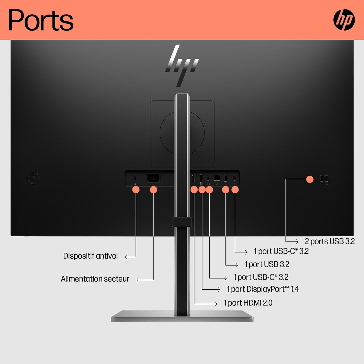 HP Écran 4K E32k G5 31.5p 4K UHD 3840x2160 HDMI USB-C DisplayPort