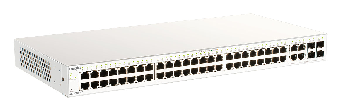 D-LINK Nuclias Switch 52xGE-ports PoE+ Smart Managed incl 4x1G Combo 370Ww/1Yr Lic
