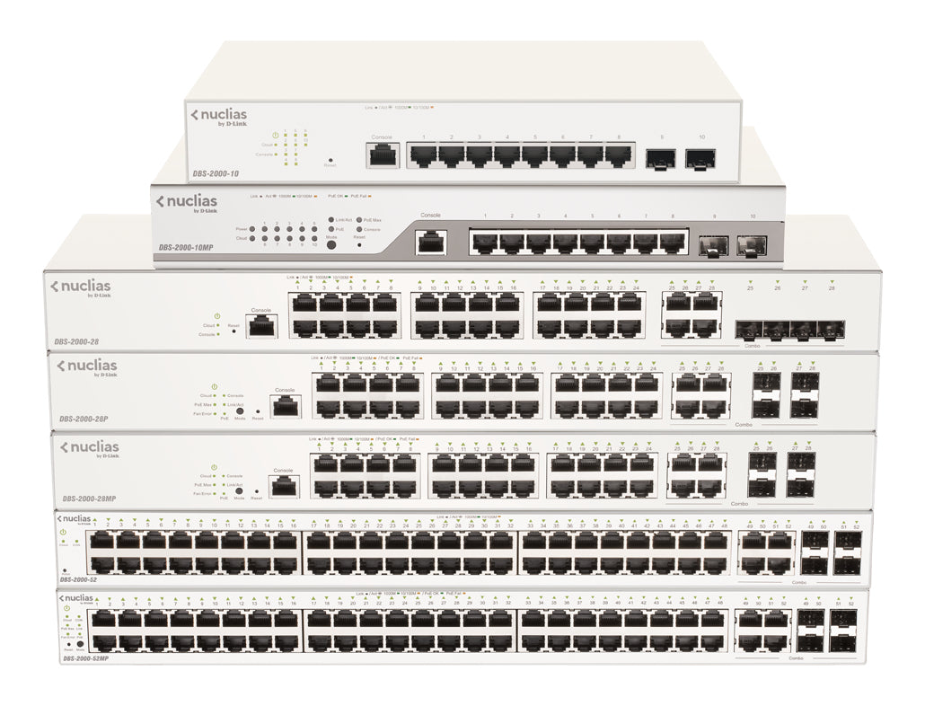 D-LINK Nuclias Switch 52xGE-ports PoE+ Smart Managed incl 4x1G Combo 370Ww/1Yr Lic