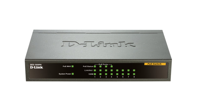 D-link 8p 10/100Mb FE Desk Switch w 4PoE