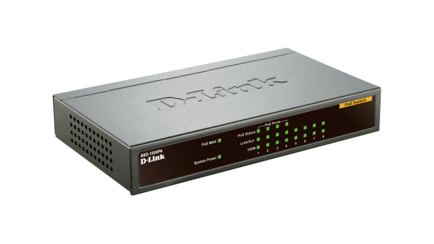 D-link 8p 10/100Mb FE Desk Switch w 4PoE