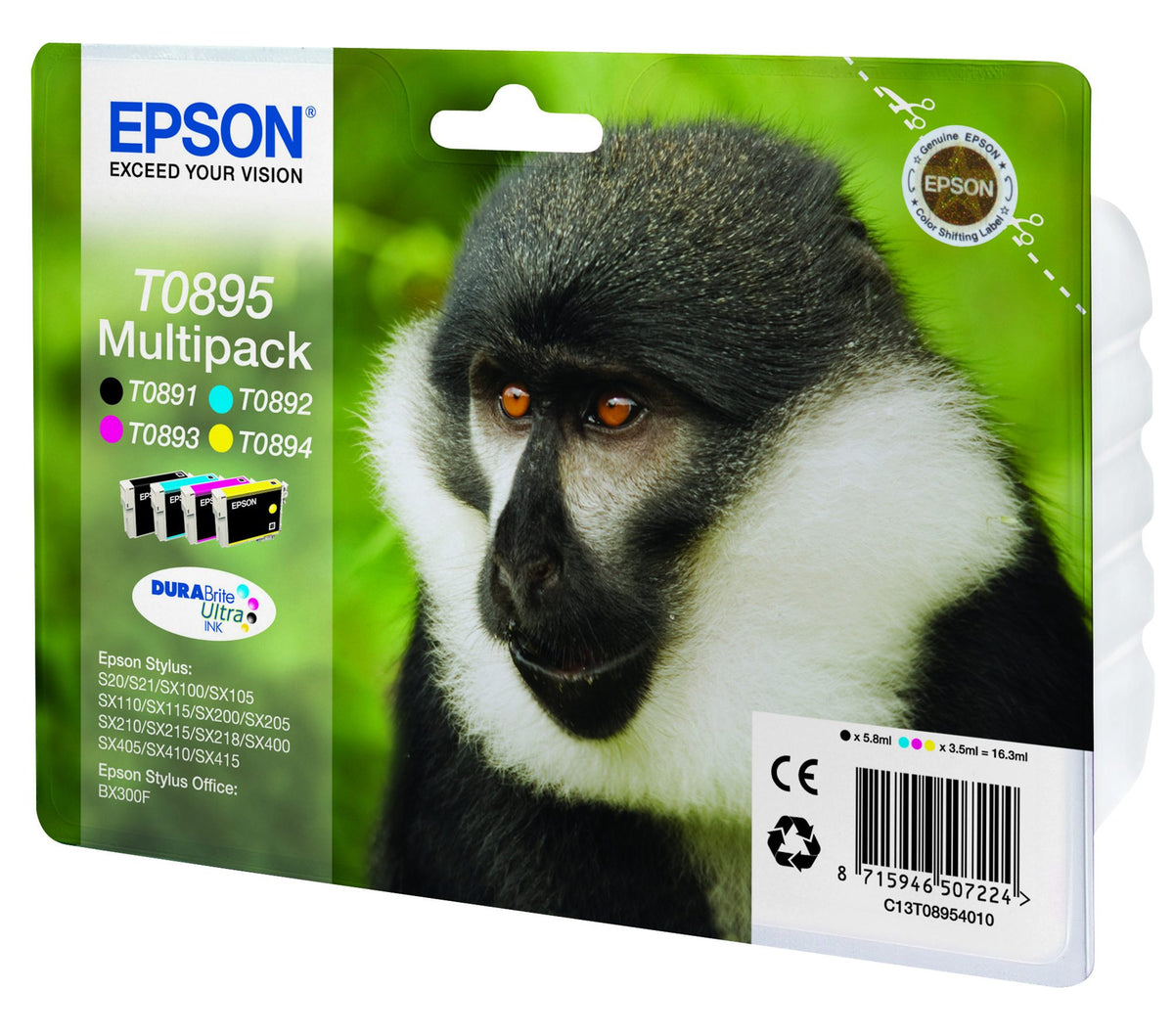 EPSON 2LB T0895 ink cartridge black and tri-colour 1-pack RF-AM blister w/s