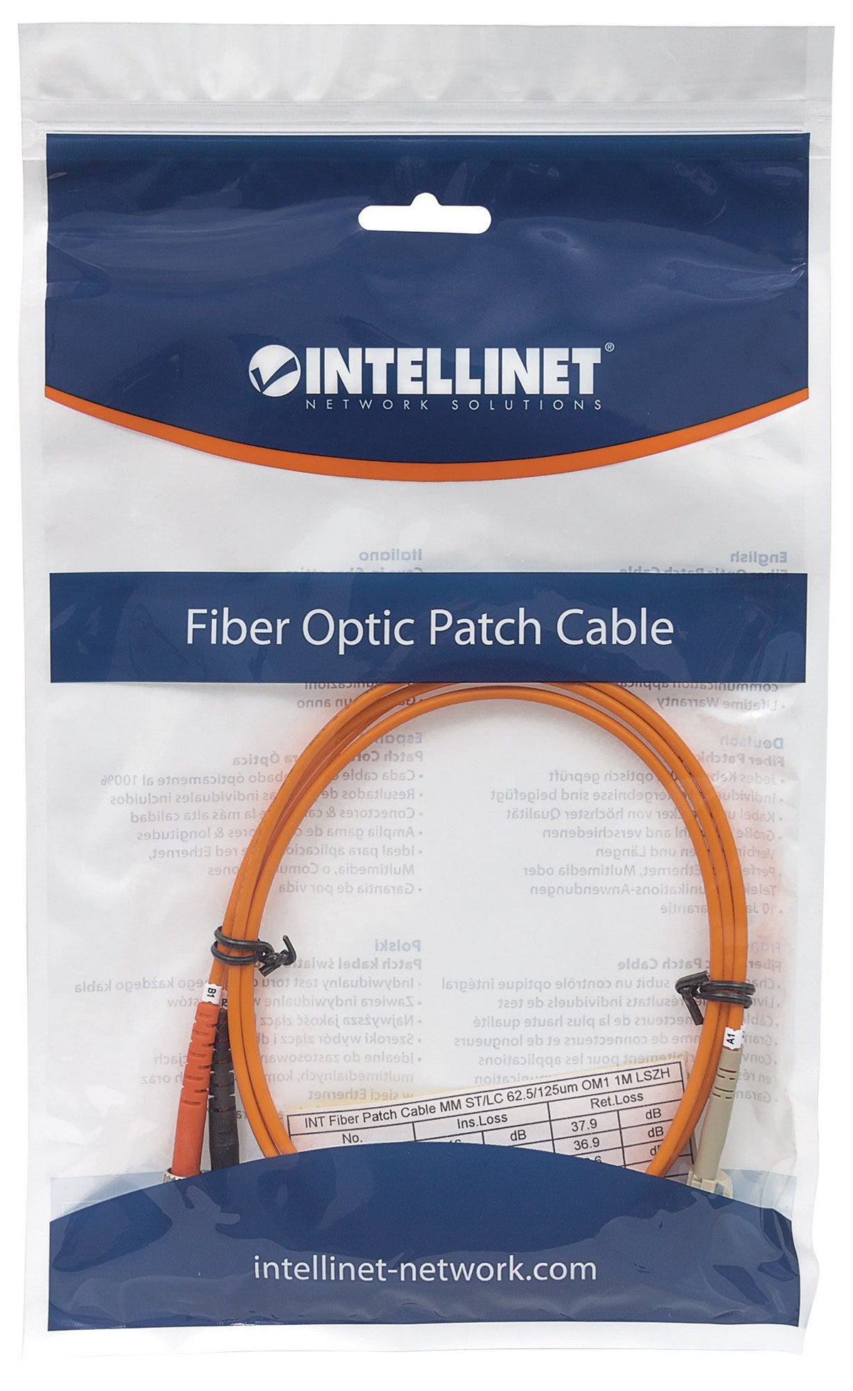 Intellinet 1m LC/ST câble de fibre optique OM1 Orange