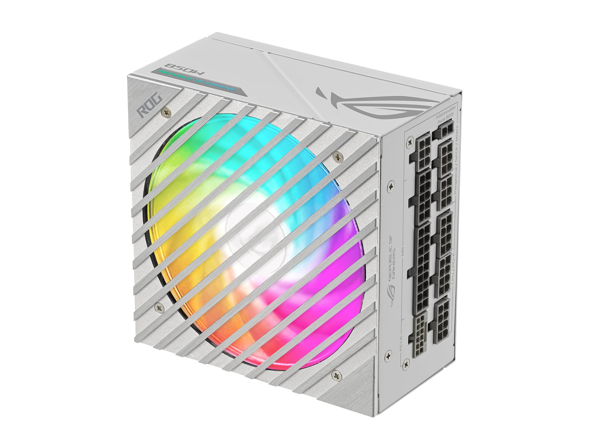 ASUS ROG Loki SFX-L 850W Platinum White Edition Fully Modular Power Supply 120mm PWM ARGB Fan Aura Sync