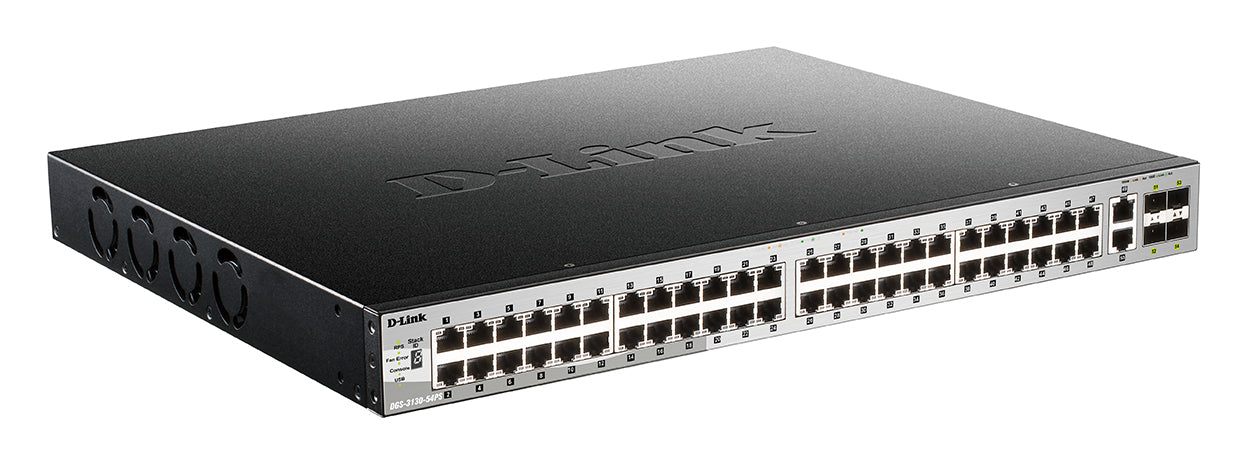 D-LINK Switch L3 Light 48 Gigabit PoE/PoE+ Ports & 2 10GBASE-T Ports & 4 10GbE SFP+ Ports 370W PoE Budget 740W with DPS-700