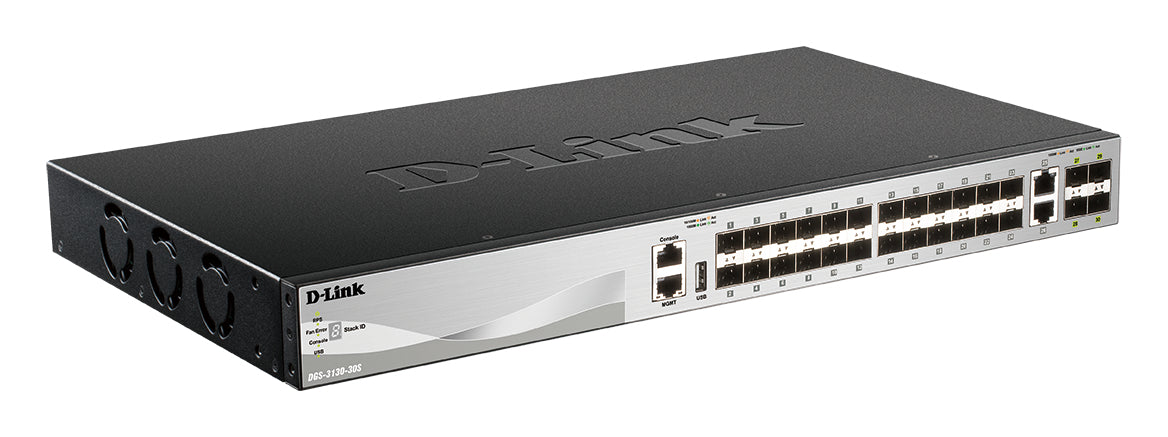 D-LINK L3 Light Switch 24 SFP ports & 2 10GBASE-T ports & 4 10GbE SFP+ Ports Physical Stack Up To 9 Units