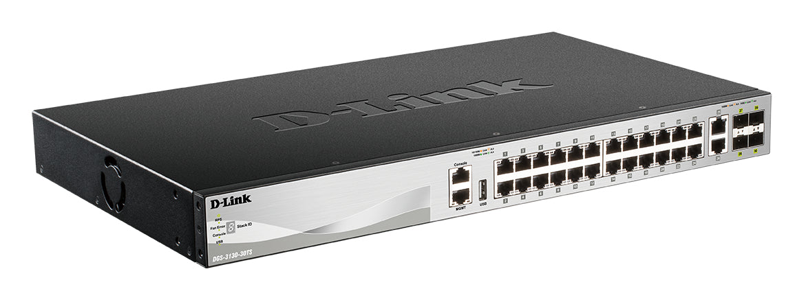 D-LINK L3 Light Switch 24 Gigabit Ports & 2 10GBASE-T Ports & 4 10GbE SFP+ Ports Physical Stack Up To 9 Units