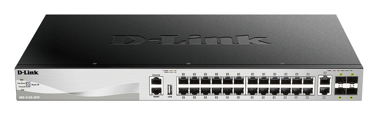 D-LINK L3 Light Switch 24 Gigabit Ports & 2 10GBASE-T Ports & 4 10GbE SFP+ Ports Physical Stack Up To 9 Units