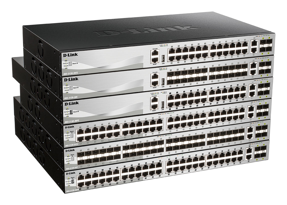 D-LINK L3 Light Switch 24 Gigabit PoE/PoE+ ports & 2 10GBASE-T Ports & 4 10GbE SFP+ ports 370 W PoE Budget 740W with DPS-700