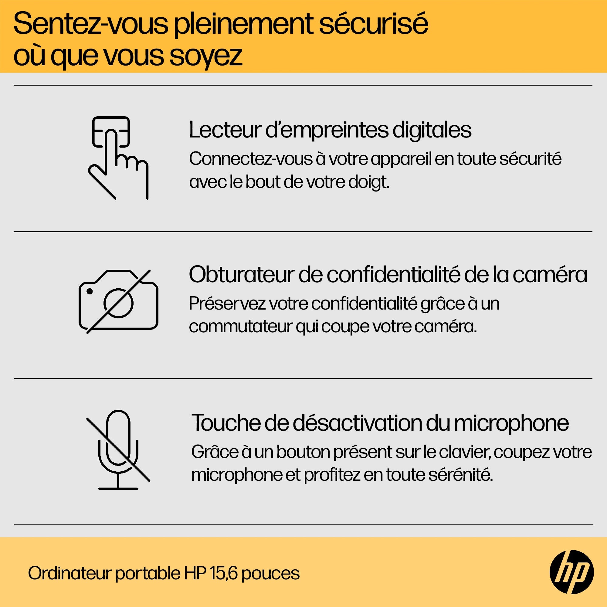 Portable HP 15-fc0150nf AMD Ryzen5 7520U 16Go 1ToSSD AMD Radeon Graphics 15.6''