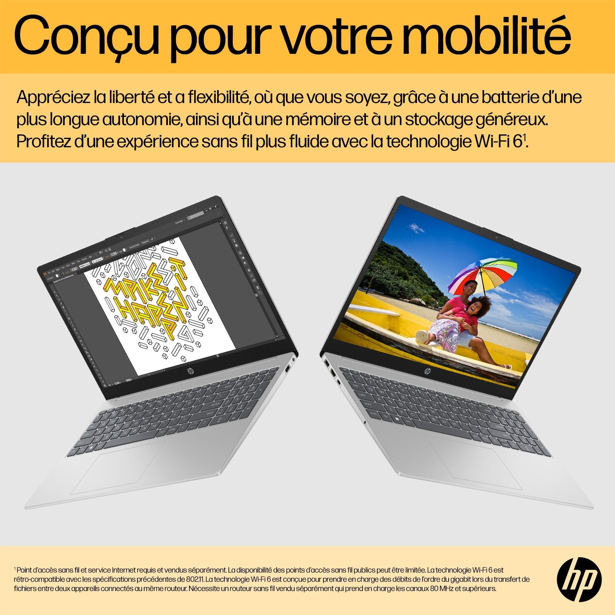 HP Laptop 15-fc0151nf AMD Ryzen 5 7520U 15.6p FHD 16Go 5500 LPDDR5 on-board 512Go PCIe Value W11H WARR 1/1/0 EURO