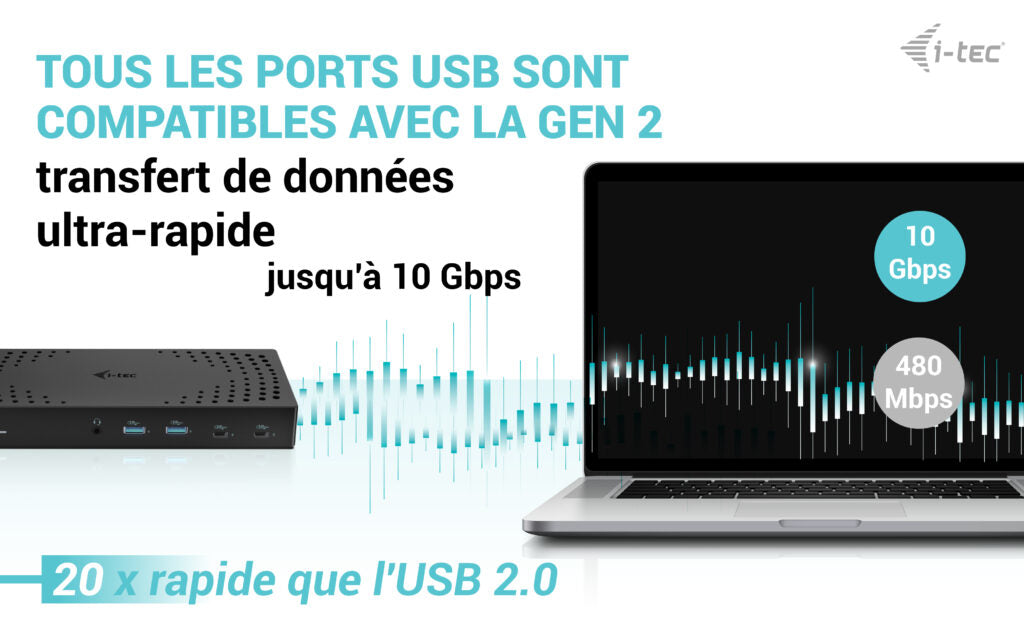 I-TEC USB 3.0 USB-C Thunderbolt 3x 4K Docking Station Gen 2 + Power Delivery 100W