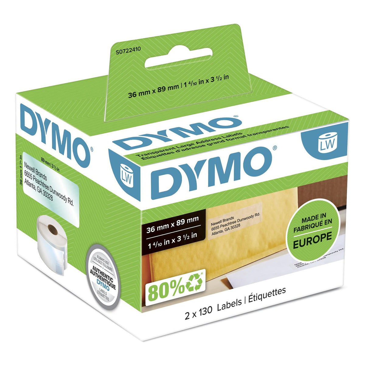 DYMO Etiquettes LabelWriter 120 x 130 étiquettes