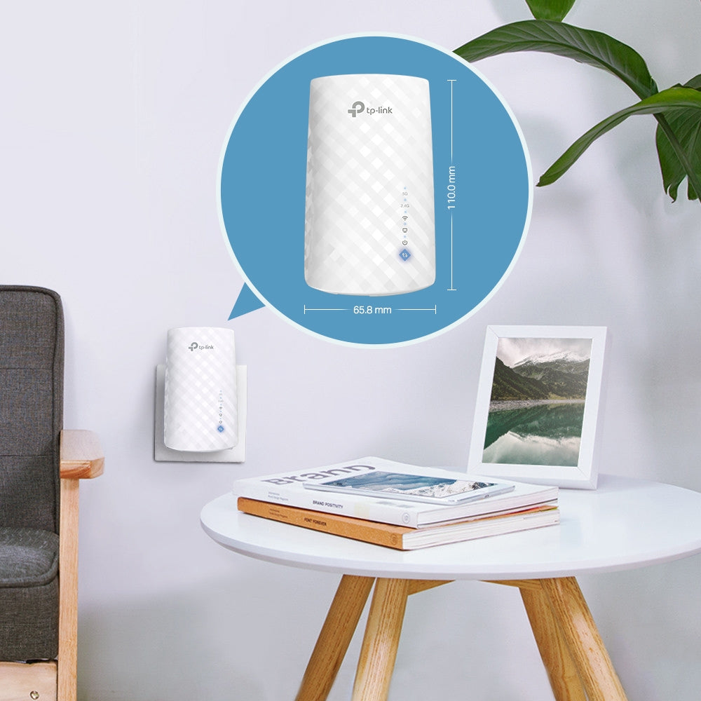 TP-LINK AC750 Wi-Fi Range Extender Wall Plugged 3 internal antennas 433Mbps at 5GHz + 300Mbps at 2.4GHz Range Extender mode WPS