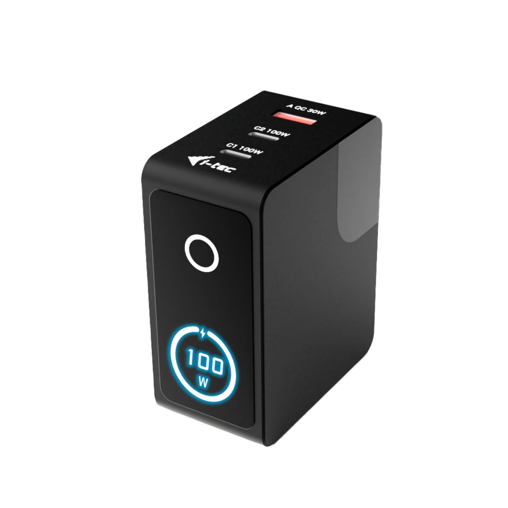 I-TEC 100W Intelligent Multiport USB Charger 2x USB-C 1x USB-A LCD display