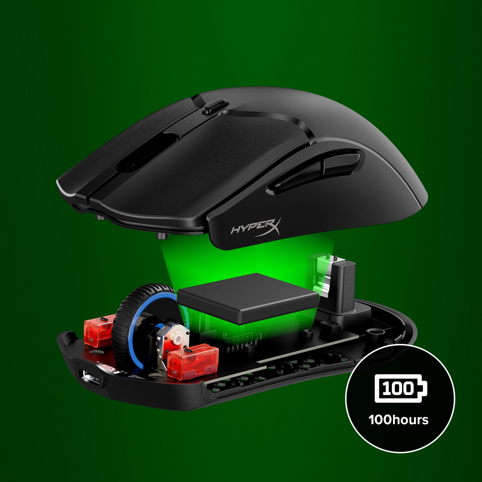 Souris de jeu sans fil HyperX Pulsefire Haste 2 mini - HyperX 26K 26000 DPI 59g noire