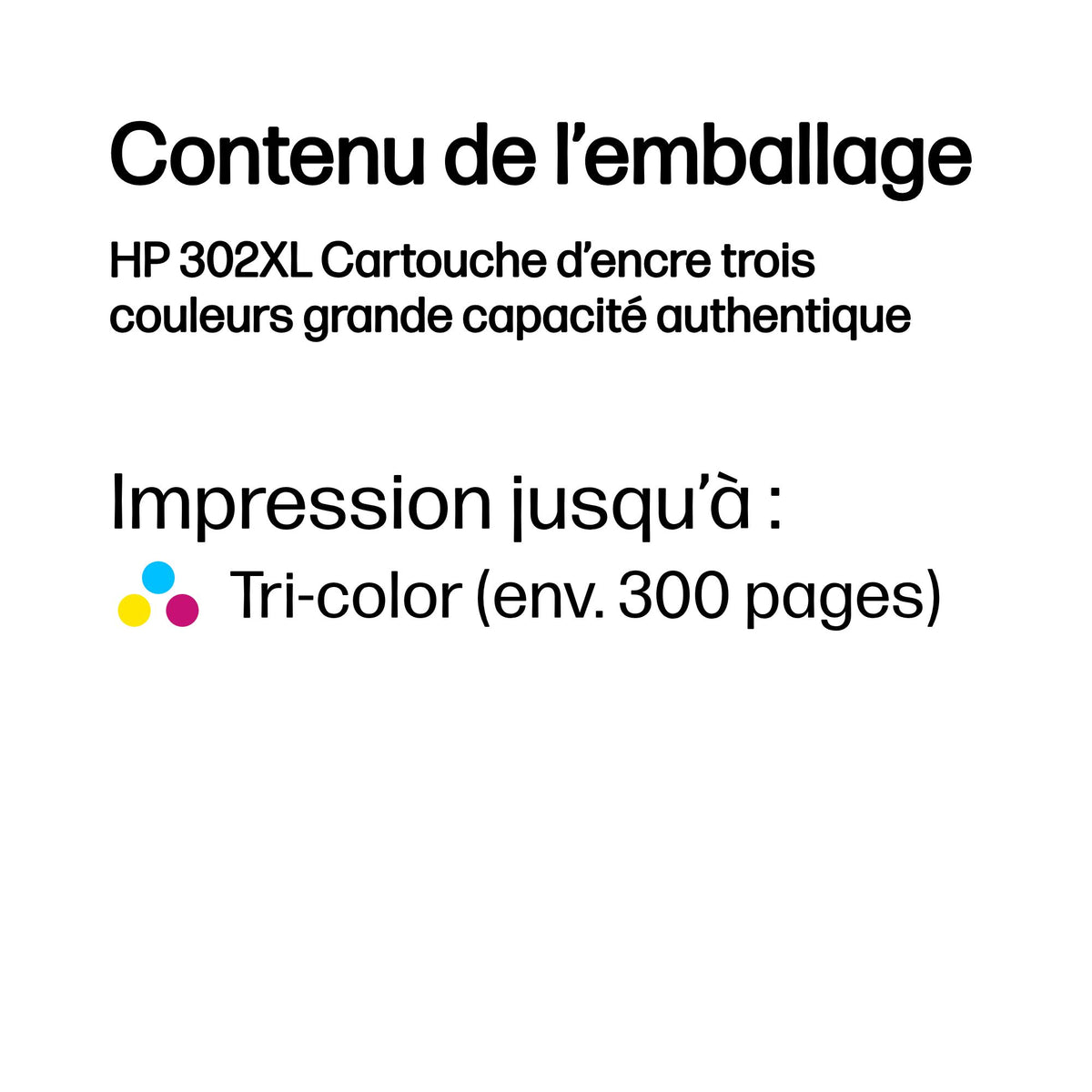 HP 302XL original Ink cartridge F6U67AE UUS Tri-color WCF (P)
