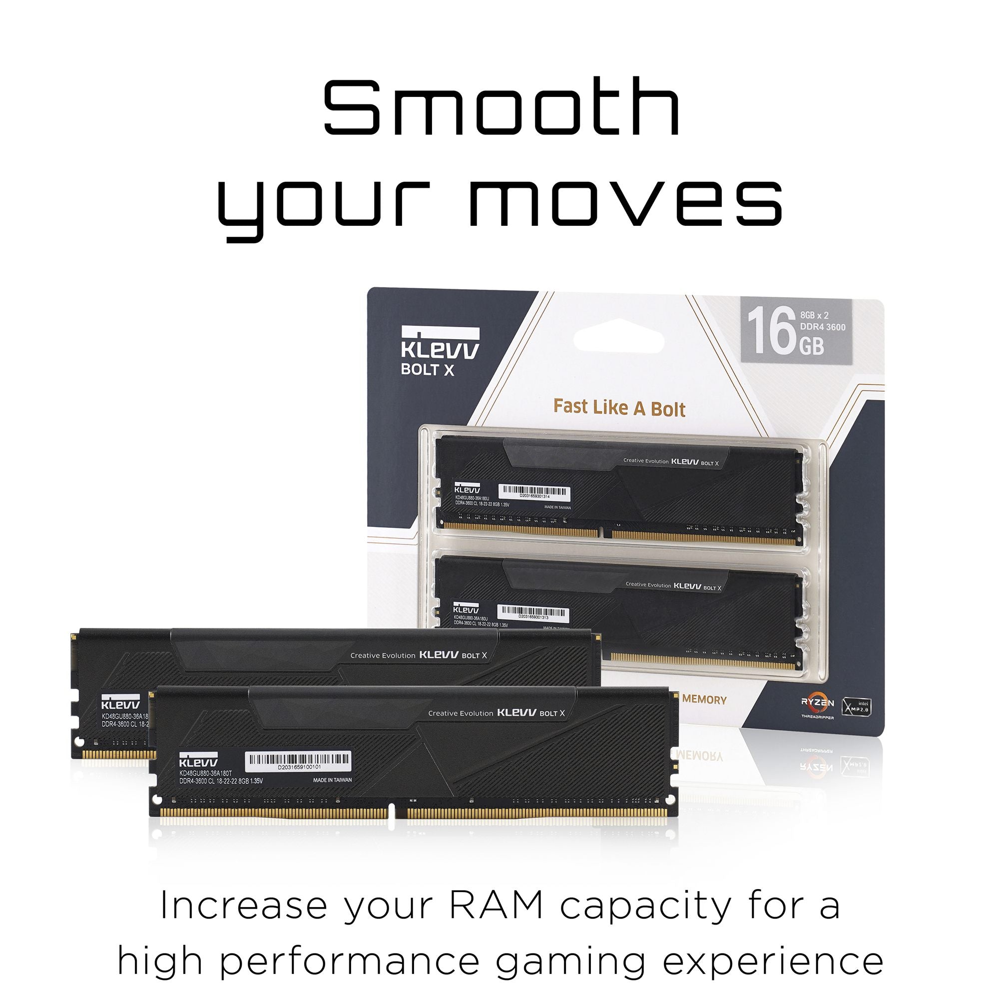 16GB 2X8GB GAMING DIM DDR4 3600MHZ KLEVV