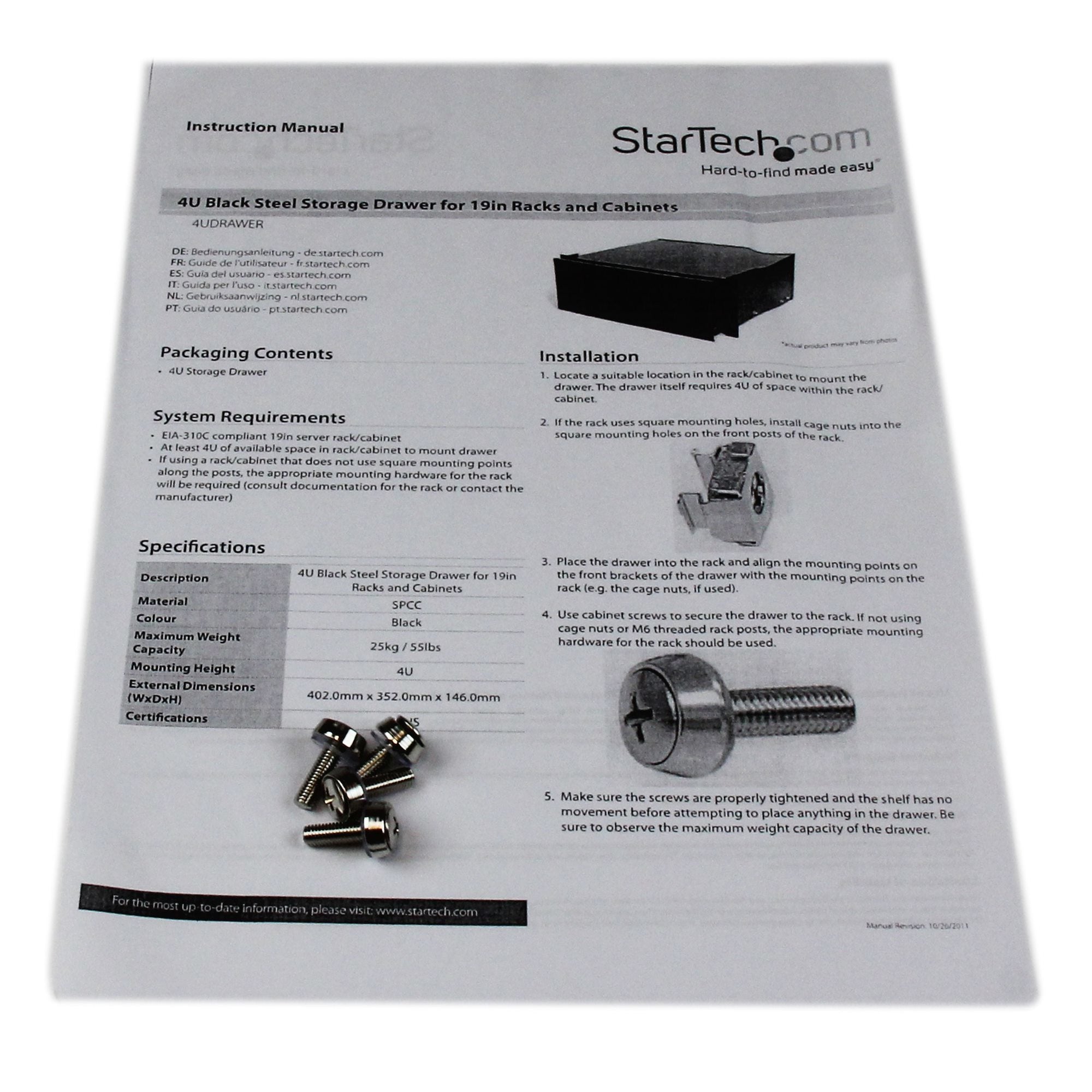 4U Storage Drawer for 19" Racks/Cabinets
