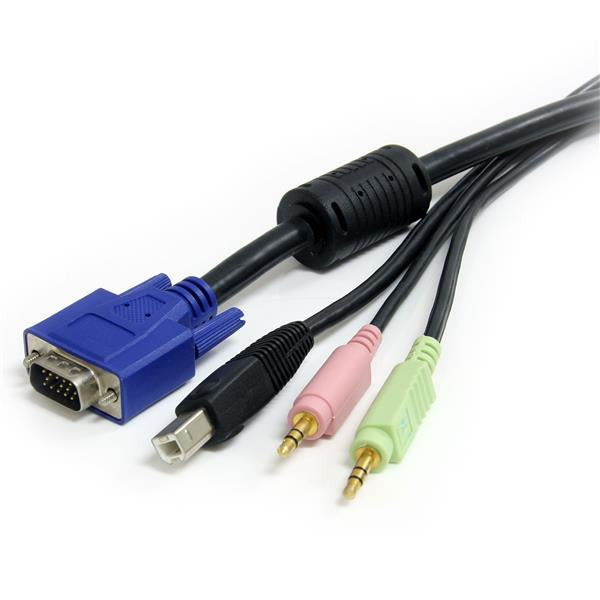 10 ft 4-in-1 USB VGA KVM Cable w/Audio